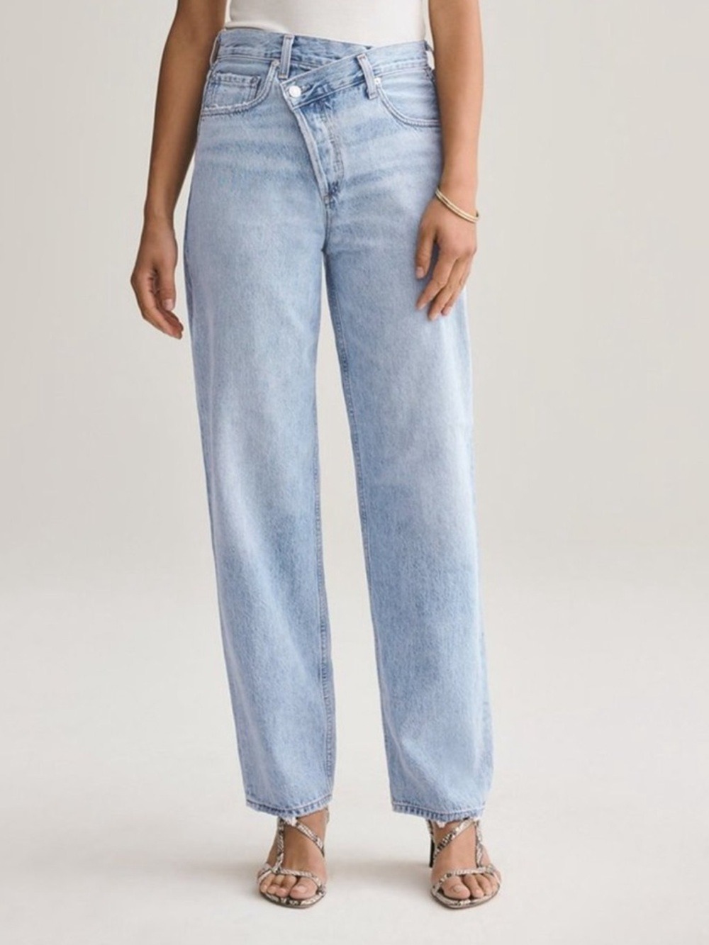 Agolde Criss Cross Jeans Size 26 Blue High Rise Straight Leg